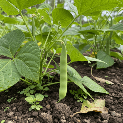Naturalistic image of a Green Bean in its typical growing environment, as found in nature or a cultivated garden