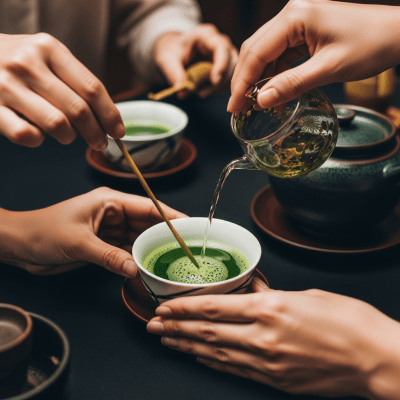 Image showing Green Tea prepared and served in its typical cultural context