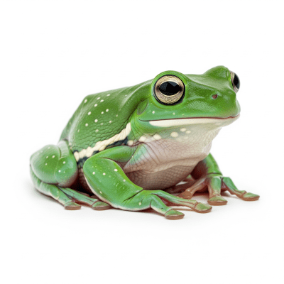 High quality, studio-style photograph of a single Green Tree Frog