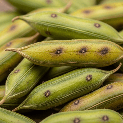 A close-up macro shot of Guar Bean (beans) showing its texture, surface details, and natural colors