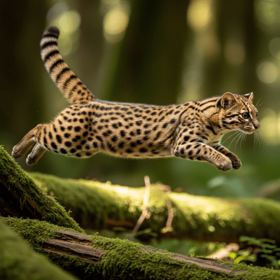 Action shot of a Guiña