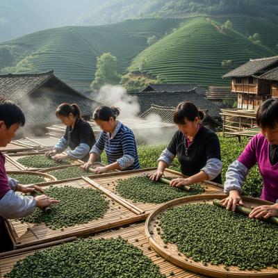Environmental scene featuring Gunpowder Tea, part of the taxonomy teas