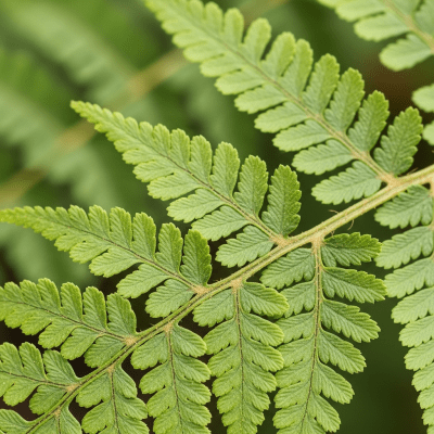 Detailed macro image of the fronds and leaflets of a Gymnocarpium dryopteris, focusing on texture, venation, and sori (spore cases) if visible