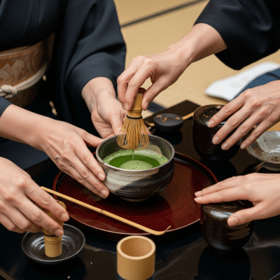 Image showing Gyokuro prepared and served in its typical cultural context