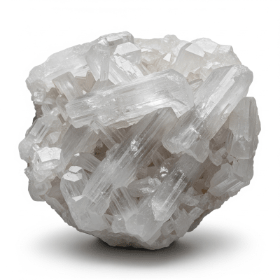 High resolution studio photograph of a single specimen of Gypsum