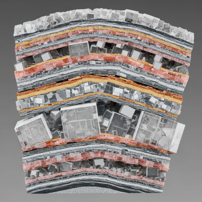 Cross-sectional illustration of Halite, of the taxonomy minerals