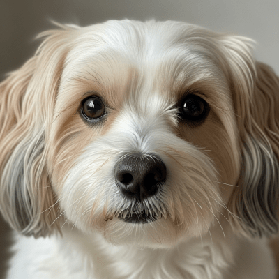 Close-up photograph of the face of a Havanese