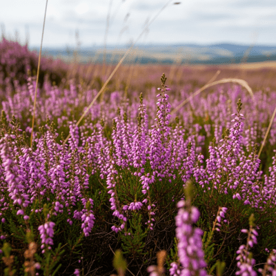Photograph of a Heather (flowers) in its natural environment