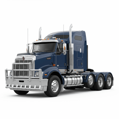 High quality studio photograph of a single Heavy-Duty Truck from the trucks taxonomy