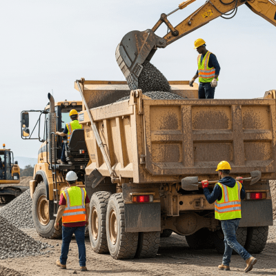 Image of a Heavy-Duty Truck (trucks) being used by people in a real-world scenario