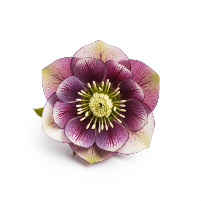 High quality studio photograph of a single Hellebore