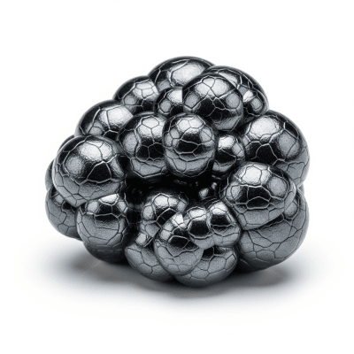 High resolution studio photograph of a single specimen of Hematite
