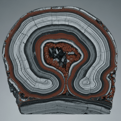 Cross-sectional illustration of Hematite, of the taxonomy minerals