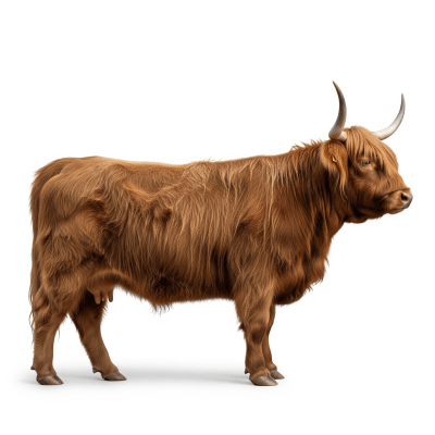 High quality studio photograph of a Highland (Scottish Highland)
