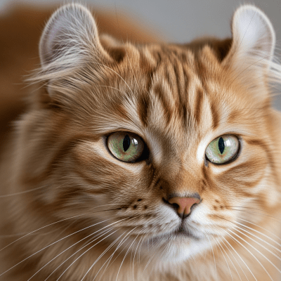 Close-up macro photograph of the face of a Highlander