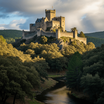 A realistic image of the Hill Castle from the castles taxonomy, situated in its historical or natural environment