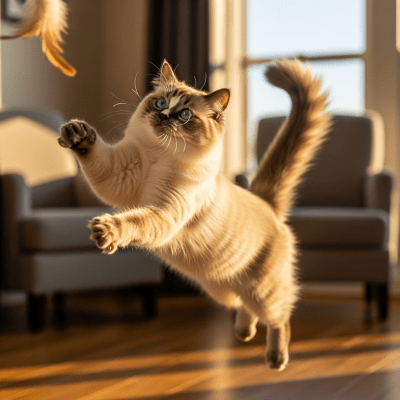 Action shot of a Himalayan