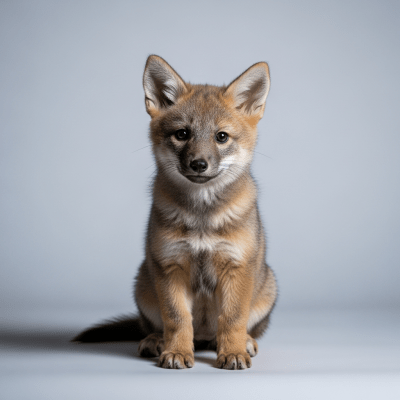 Photograph showing a juvenile (puppy) version of the Hoary Fox