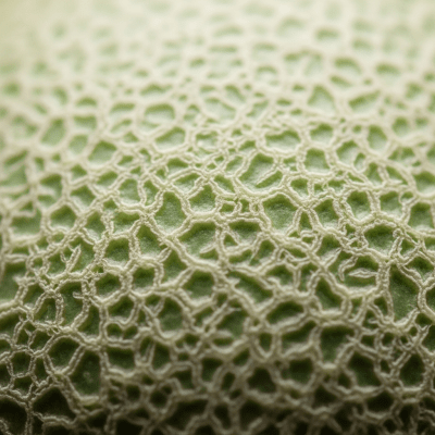 Macro shot capturing the surface texture and color details of the Honeydew, within the fruits taxonomy