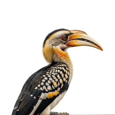 High quality studio photograph of a single Hornbill
