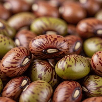 A close-up macro shot of Horse Gram (beans) showing its texture, surface details, and natural colors
