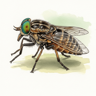 Artistic depiction of a single Horsefly, belonging to the taxonomy insects