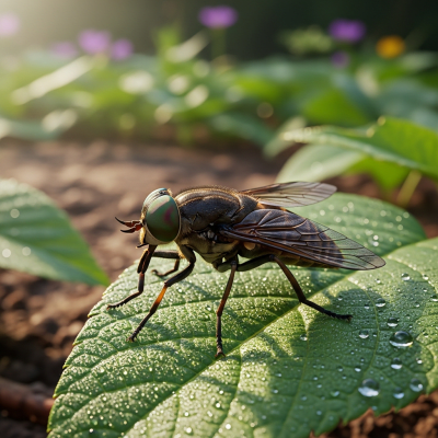 Detailed image showing a Horsefly in its natural environment