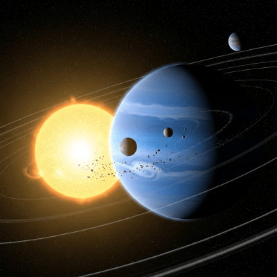 Visualization of a Hot Neptune (planets) interacting dynamically within its typical system architecture