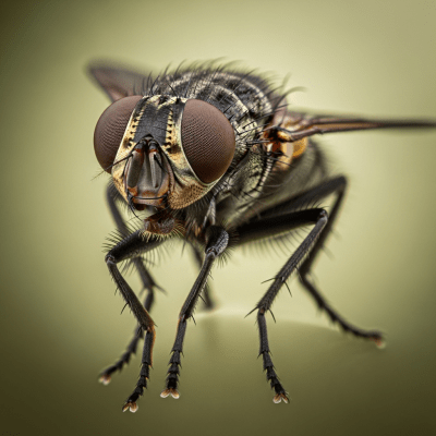 Macro photograph of a Housefly