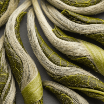 Macro photograph focusing on the texture and details of Huangshan Maofeng leaves, within the taxonomy teas