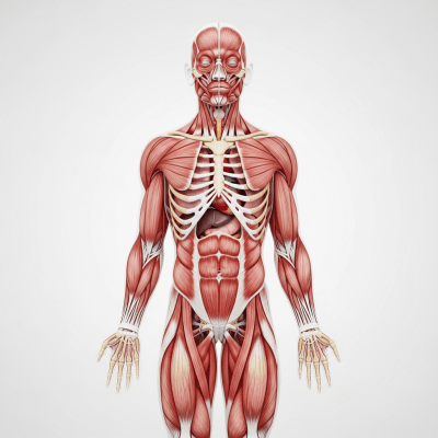 Detailed anatomical illustration of a Human, part of the taxonomy apes