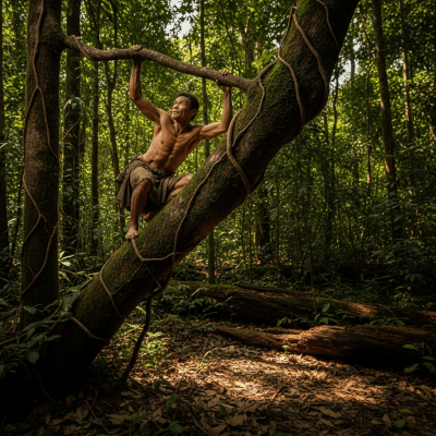 Photograph of a Human (apes) in its natural habitat