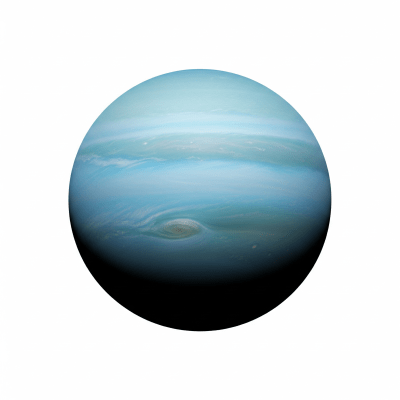 High quality studio photograph of a single Ice giant