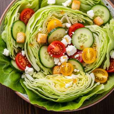 Image showing Iceberg Lettuce as part of a finished dish, such as a salad or sandwich