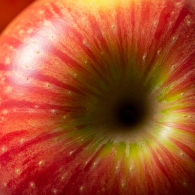 A detailed macro shot focusing on the skin texture and color variation of a Idared