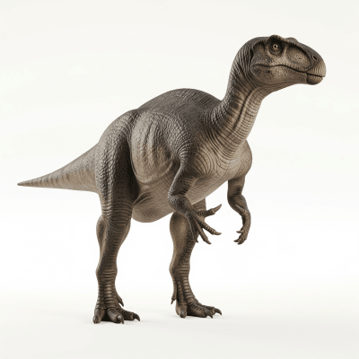 High quality studio photograph of a single Iguanodon