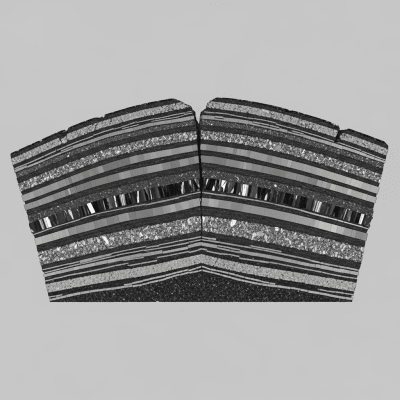 Cross-sectional illustration of Ilmenite, of the taxonomy minerals