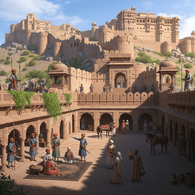 An image showing the Indian Hill Fort from the castles taxonomy being used or inhabited historically