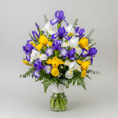 Image of a Iris (flowers) arranged in a traditional bouquet or floral arrangement