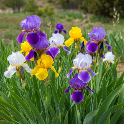 Photograph of a Iris (flowers) in its natural environment