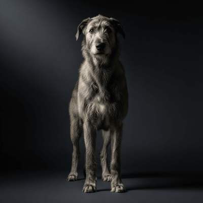 Editorial-style portrait of a Irish Wolfhound from the taxonomy dogs.