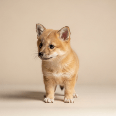 Photograph showing a juvenile (puppy) version of the Island Fox