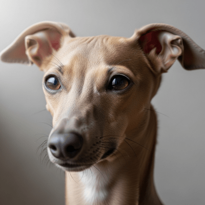 Close-up photograph of the face of a Italian Greyhound