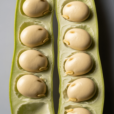 Close-up macro image of the Jack Bean (legumes) cut in half, displaying its internal structure and details such as seed arrangement, pod interior, or cross-section textures