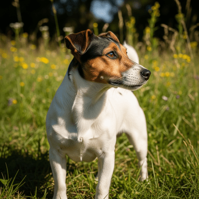 Naturalistic outdoor image of a Jack Russell Terrier