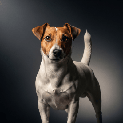 Editorial-style portrait of a Jack Russell Terrier from the taxonomy dogs.