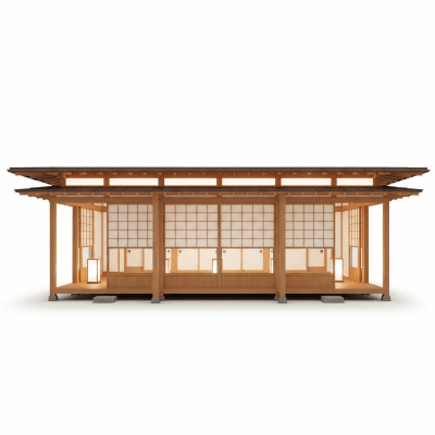 High quality, studio-style photograph of a single Japanese from the architecture taxonomy