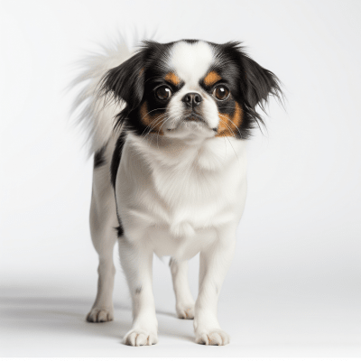 High quality studio photograph of a single Japanese Chin