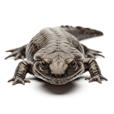High quality, studio-style photograph of a single Japanese Giant Salamander