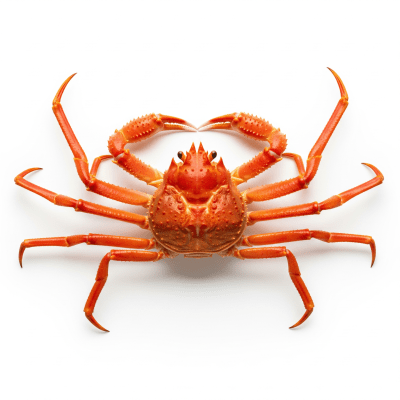 High quality studio photograph of a single Japanese Spider Crab